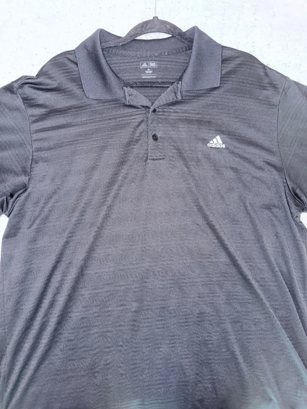 Adidas Men’s XL Black Athletic Golf Polo Shirt Climalite Moisture Wicking